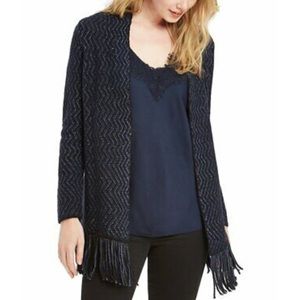 Nic+Zoe Petite Sparkle & Shine Fringe Cardigan Size XSP